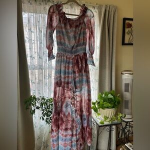 Off Shoulder Romper Overlay Dress